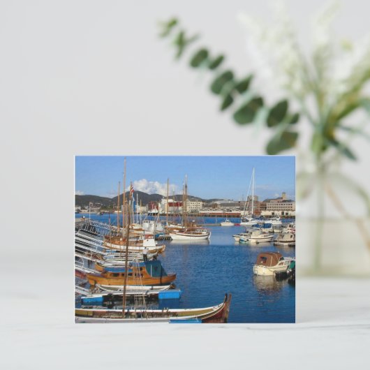 Schiff, Hafen mit Traditionsbooten Postkarte (Stehend Vorderseite)