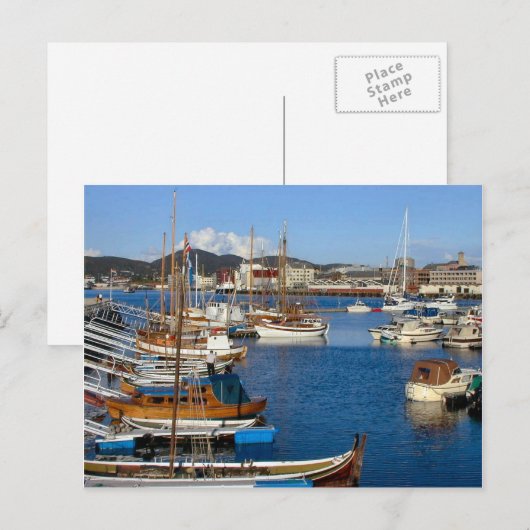 Schiff, Hafen mit Traditionsbooten Postkarte (Vorne/Hinten)