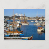 Schiff, Hafen mit Traditionsbooten Postkarte (Vorderseite)