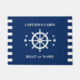 Schiff Helm Wheel Kapitän Kabinenname Name Marine Fußmatte