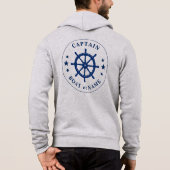 Schiff Helm Wheel Stars Kapitän oder Schiffsname G Hoodie (Rückseite)