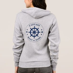 Schiff Helm Wheel Stars Kapitän oder Schiffsname  Hoodie