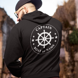 Schiff Helm Wheels Stars Captain oder Bootsname Bl Hoodie