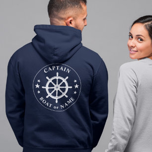 Schiff Helm Wheels Stars Captain oder Schiffsnacht Hoodie