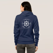 Schiff Helm Wheels Stars Captain oder Schiffsnacht Hoodie (Schwarz voll)