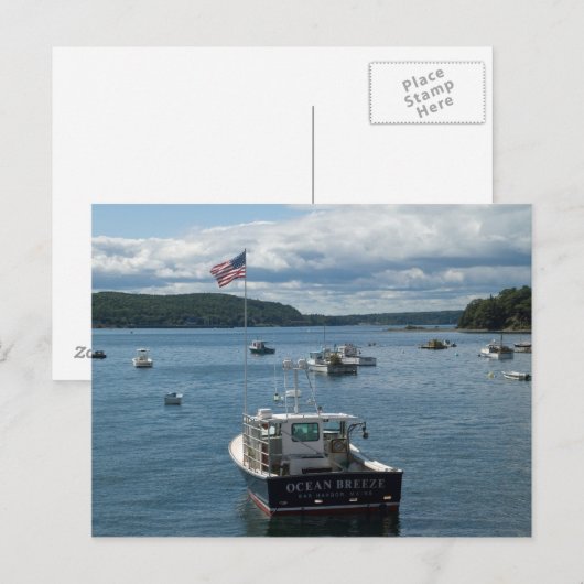 Schiff im Bar Harbour Postkarte (Vorne/Hinten)