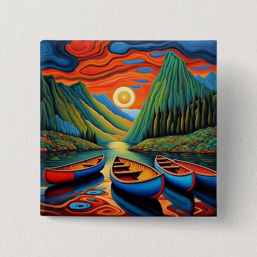 Schiff im Fjord 9 Button (Vorderseite)