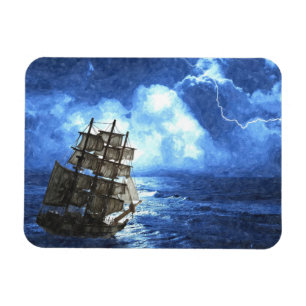 Schiff im Foto-Magnet Storm 3"x4" Magnet