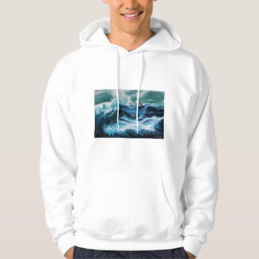 Schiff im Meer im Sturm Hoodie (Vorderseite)