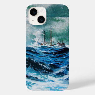 Schiff im Meer im Sturm / Navy Blue Case-Mate iPhone 14 Hülle
