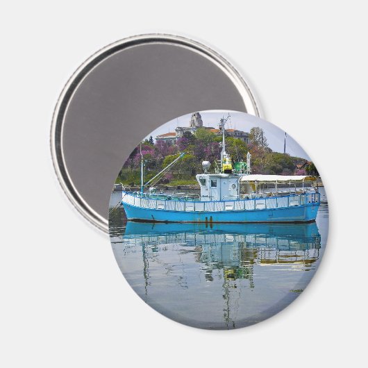 Schiff im Meer Magnet (Vorderseite/Rückseite)