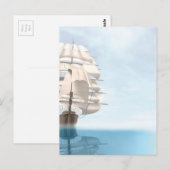 Schiff im Meer Postkarte (Vorne/Hinten)