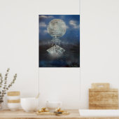 Schiff im Mondlicht Poster (Küche)