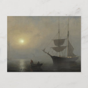 Schiff im Nebel, Gloucester Hafen von Fitz Henry L Postkarte