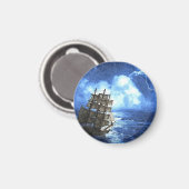 Schiff im Storm Button Magnet (Vorderseite/Rückseite)