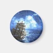 Schiff im Storm Button Magnet (Vorne)