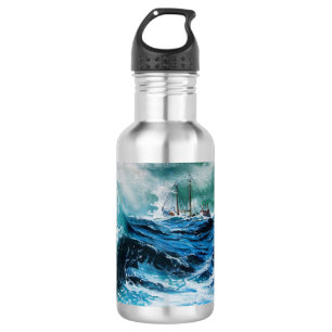 Schiff im Sturm Edelstahlflasche
