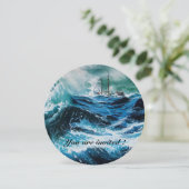 Schiff im Sturm Einladung (Stehend Vorderseite)