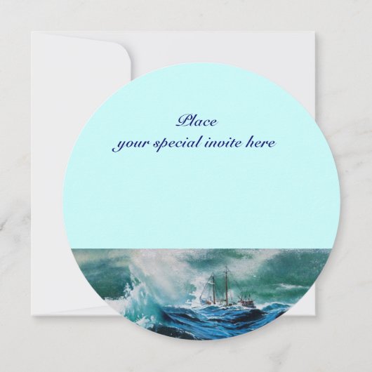 Schiff im Sturm Einladung (Rückseite)