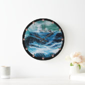 Schiff im Sturm Große Wanduhr (Zuhause)