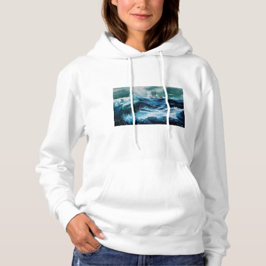 Schiff im Sturm Hoodie (Vorderseite)