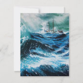 Schiff im Sturm, Pergament (Vorderseite)