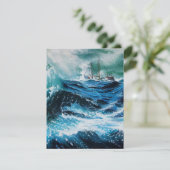 Schiff im Sturm, Pergament (Stehend Vorderseite)