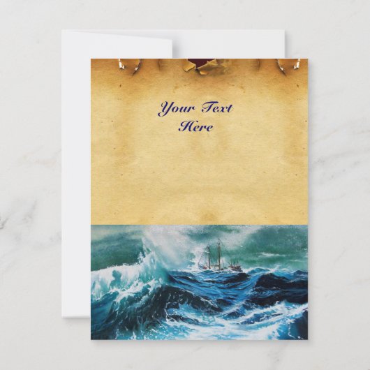 Schiff im Sturm, Pergament (Rückseite)