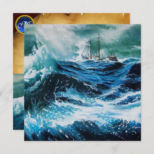 Schiff im Sturm, Pergament (Vorne/Hinten)