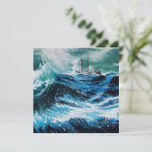 Schiff im Sturm, Pergament (Stehend Vorderseite)