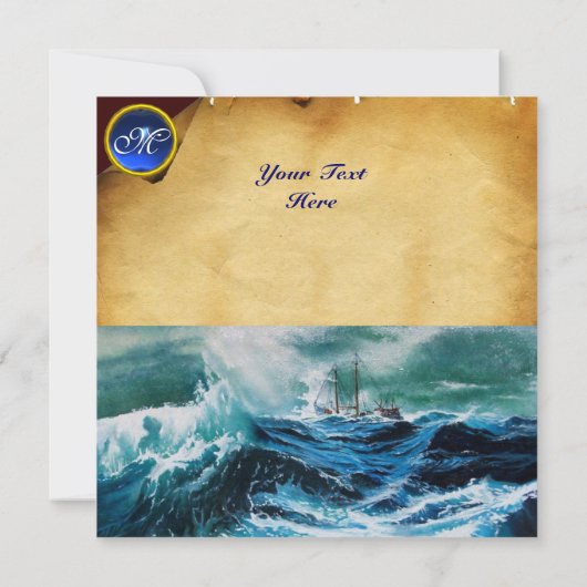 Schiff im Sturm, Pergament (Rückseite)