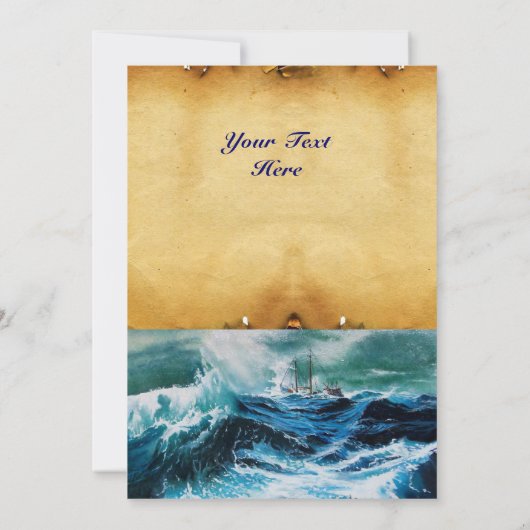 Schiff im Sturm, Pergament (Rückseite)