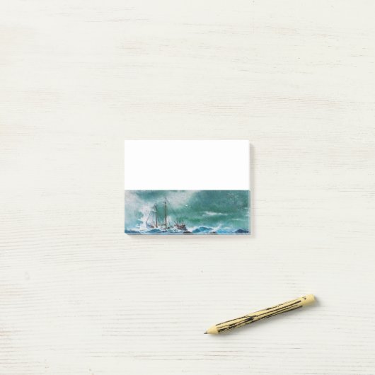 Schiff im Sturm Post-it Klebezettel (Auf Schreibtisch)