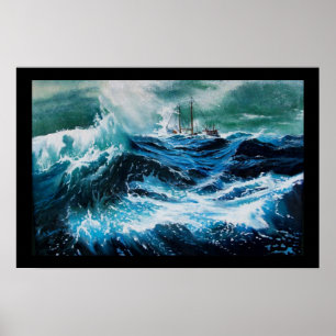 Schiff im Sturm Poster