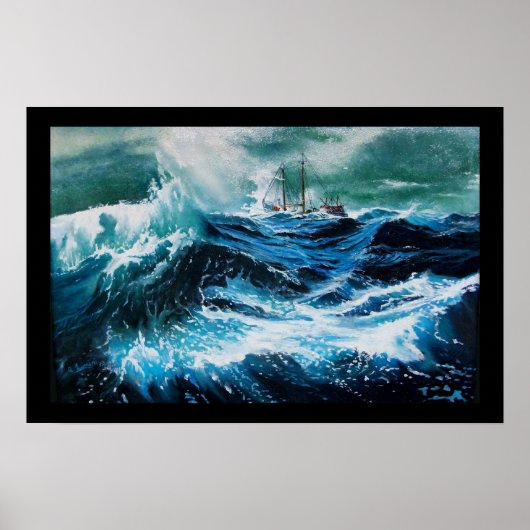 Schiff im Sturm Poster (Vorne)
