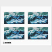 Schiff im Sturm Rechteckiger Aufkleber (Blatt)