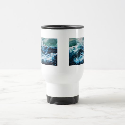 Schiff im Sturm Reisebecher (Mittel)