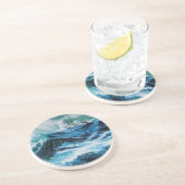 Schiff im Sturm Sandstein Untersetzer (Seite)