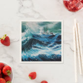 Schiff im Sturm Serviette (Beispiel)