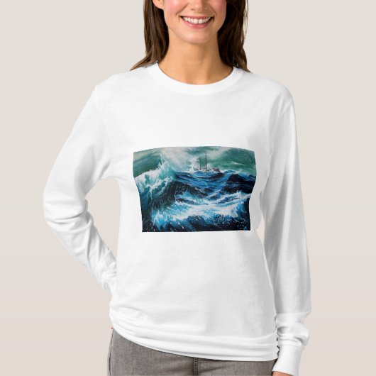 Schiff im Sturm T-Shirt (Vorderseite)