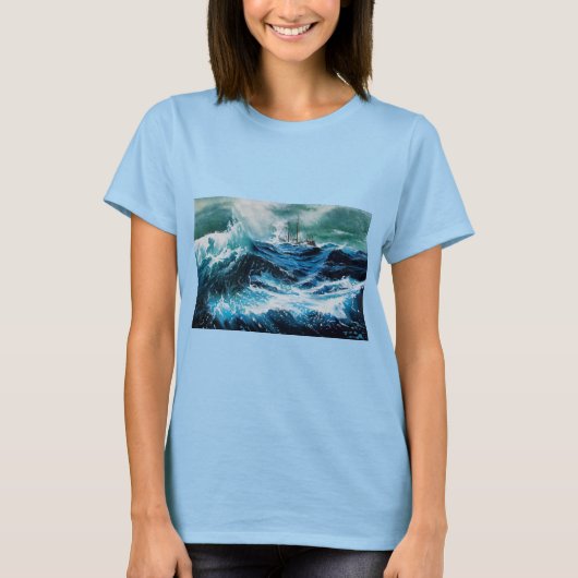 Schiff im Sturm T-Shirt (Vorderseite)