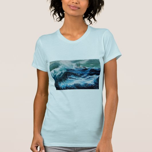 Schiff im Sturm T-Shirt (Vorderseite)