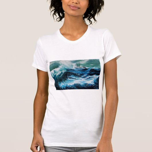 Schiff im Sturm T-Shirt (Vorderseite)