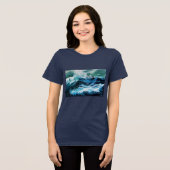 Schiff im Sturm Tri-Blend Shirt (Vorderseite voll)