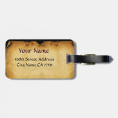 Schiff im Sturmparchment im Meer Gepäckanhänger (Rückseite horizontal)