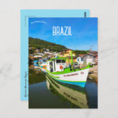 Schiff in Barra de Lagoa Brasilien Postkarte (Vorne/Hinten)