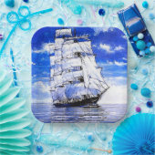 SCHIFF IN BLAUEN GEWÄSSERN PAPPTELLER (Party)