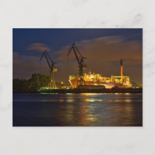 Schiff in der Hamburger Werft Postkarte