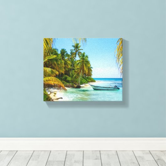 Schiff in der Karibik Leinwanddruck (Insitu (Holzboden))