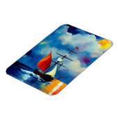 Schiff in der Nacht Magnet (Linke Seite)